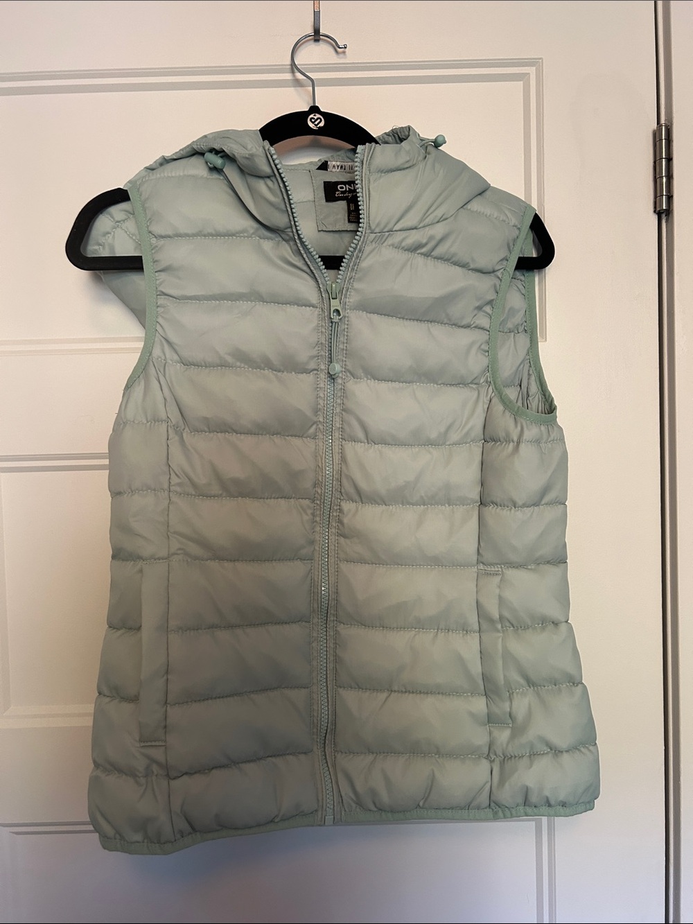O'Neill Mint Green Quilted Hooded Puffer Vest